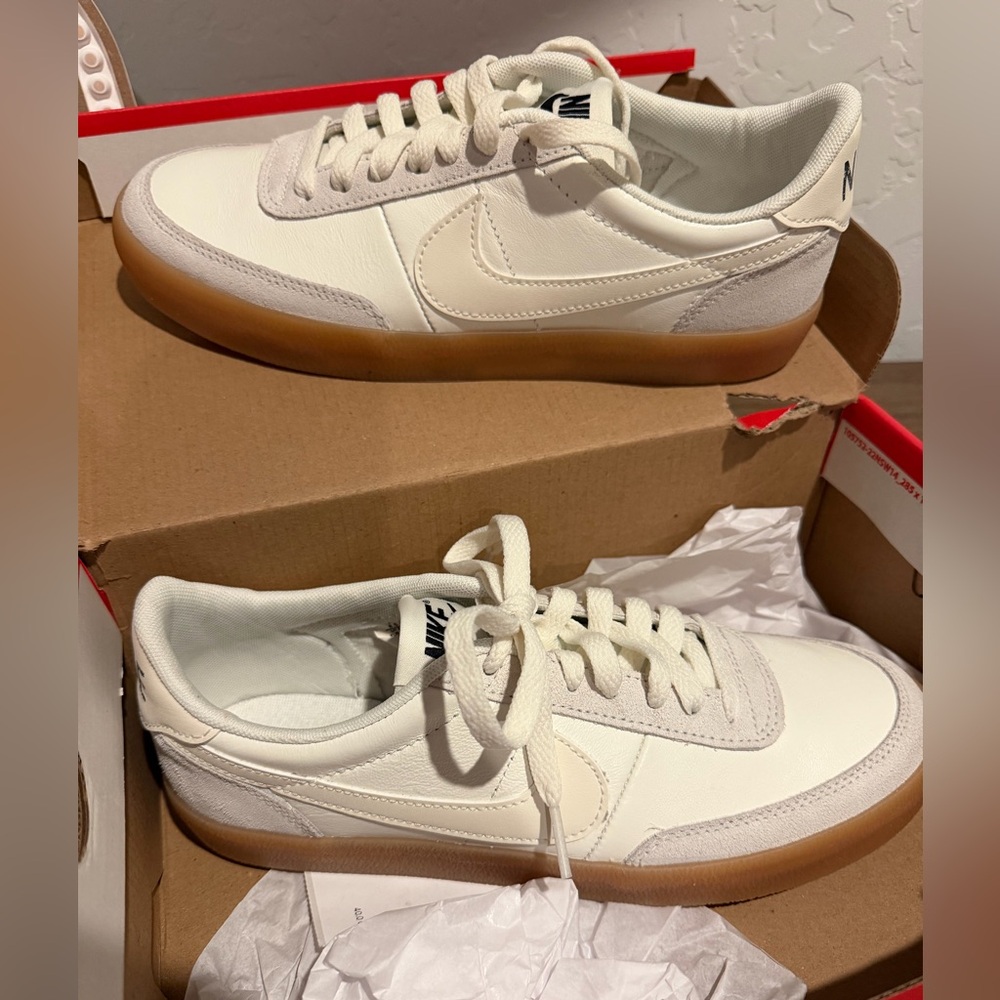 Nike Women's White and Gum Classic Sneakers